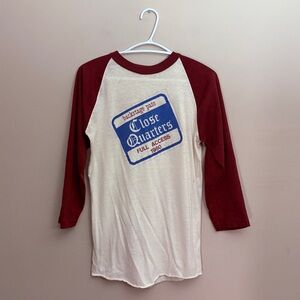 Vintage 1980 Backstage Pass Rock’n Roll Hotel Raglan Tee – Unisex, Good/Fair
